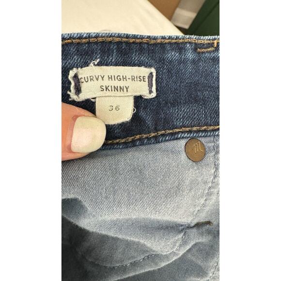 Madewell Womens Blue Denim Jeans Curvy High Rise Skinny Leg Medium Wash Size 36 - Picture 5 of 6